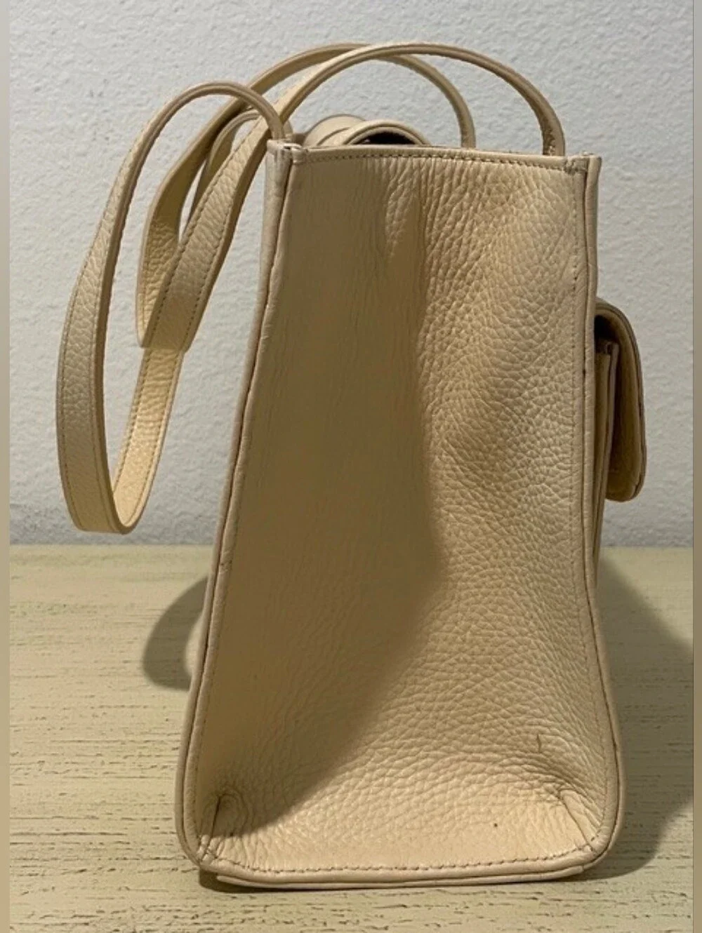 Dooney & Bourke Janine Front Pocket Satchel In Ivory/Cream Pebbled‎ Leather NWT